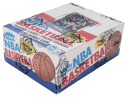 1986/87 Fleer Basketball Unopened Wax Box (36 Packs; BBCE Certified) Including One Pack With #57 Michael Jordan Showing On Top - One of the Finest that Steve Hart has Handled!